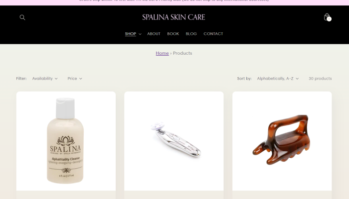 Spalina skin care shop